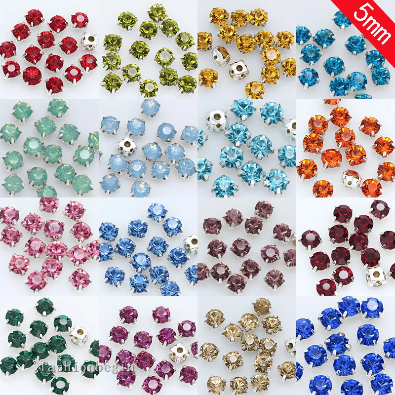 100p 5mm color Sew on crystal glass Rhinestone Silver Cup Claw Montee 4-hole Sewing Stone jewelry making Beads DIY craft clothes
100p 5mm color Sew on crystal glass Rhinestone Silver Cup Claw Montee 4-hole Sewing Stone jewelry making Beads DIY craft clothes
