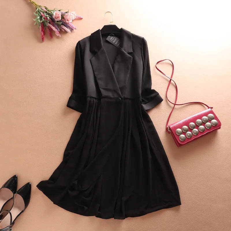 Spring Women's Coat Long Sleeve Lapel High Waist Ruched Hem Dress Female Blazer Women's Windbreaker Fashion New
Spring Women's Coat Long Sleeve Lapel High Waist Ruched Hem Dress Female Blazer Women's Windbreaker Fashion New