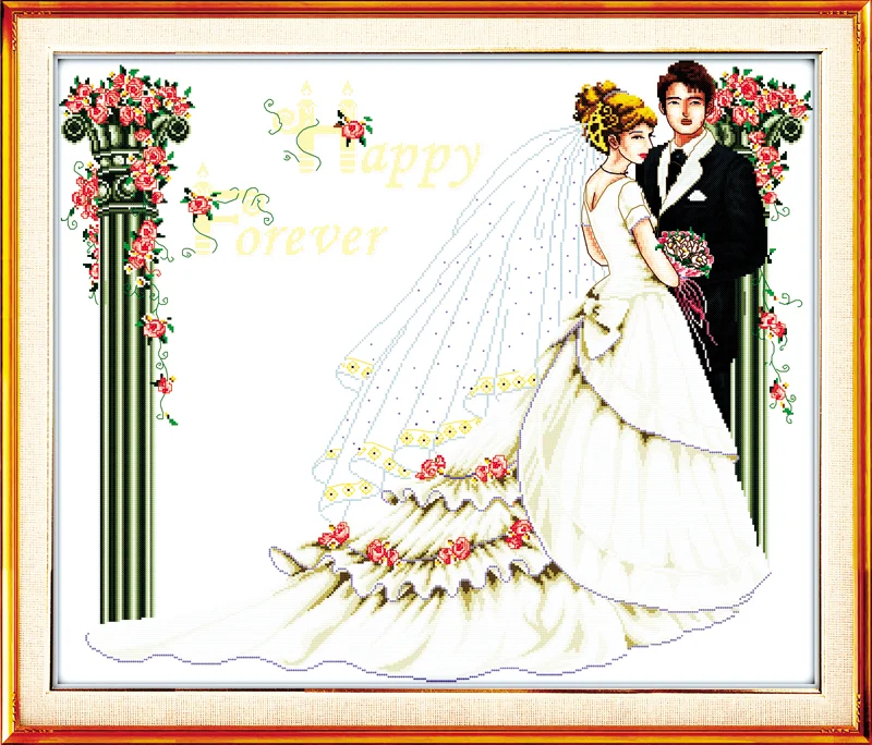 

Wedding(2) cross stitch kit people 18ct 14ct 11ct count print canvas stitches embroidery DIY handmade needlework