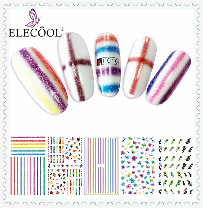 ELECOOL A Variety of Styles Colored striped feathers flowers Series Pattern Water Decal 3D Manicure Sticker Nail Art Decoration
ELECOOL A Variety of Styles Colored striped feathers flowers Series Pattern Water Decal 3D Manicure Sticker Nail Art Decoration