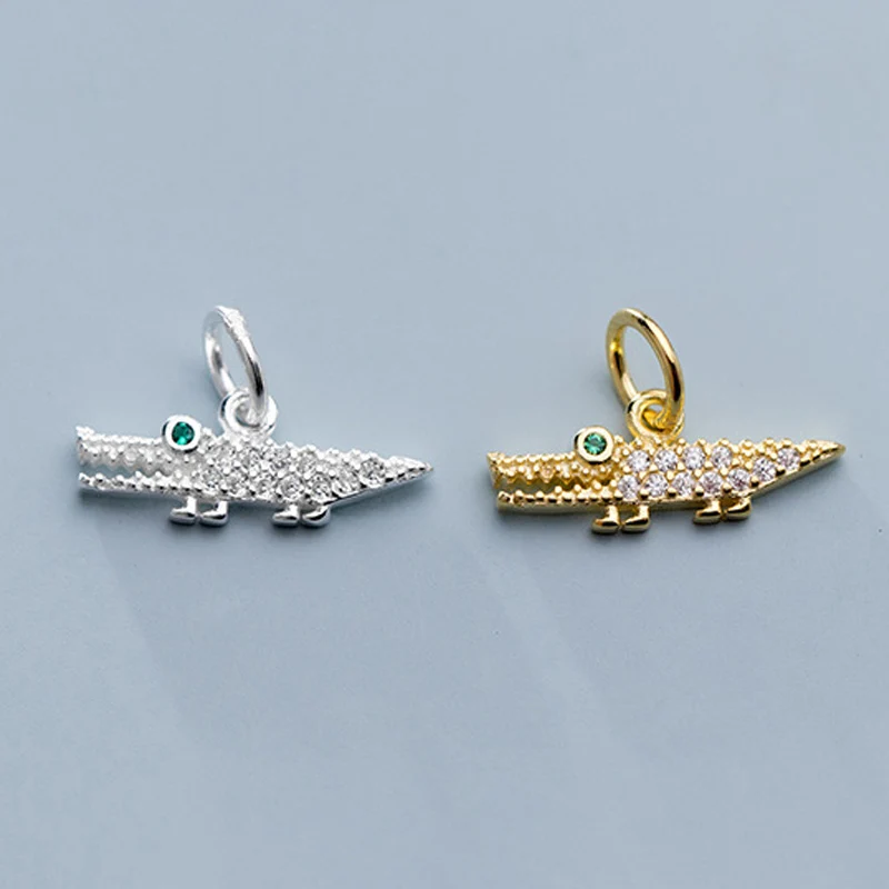 925 Sterling Silver AAA Zircon Cartoon Crocodile Charms Cute S925 Silver Handcraft Pendants DIY Fine Jewelry Making Bracelets
925 Sterling Silver AAA Zircon Cartoon Crocodile Charms Cute S925 Silver Handcraft Pendants DIY Fine Jewelry Making Bracelets