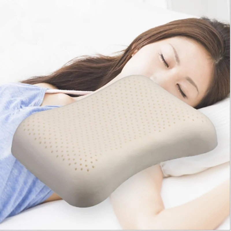 

Ventilated Dunlop 100% Natural Butterfly Latex Neck Pillow With Inner Polyester Inner Cover and Bamboo Fiber Out Cover