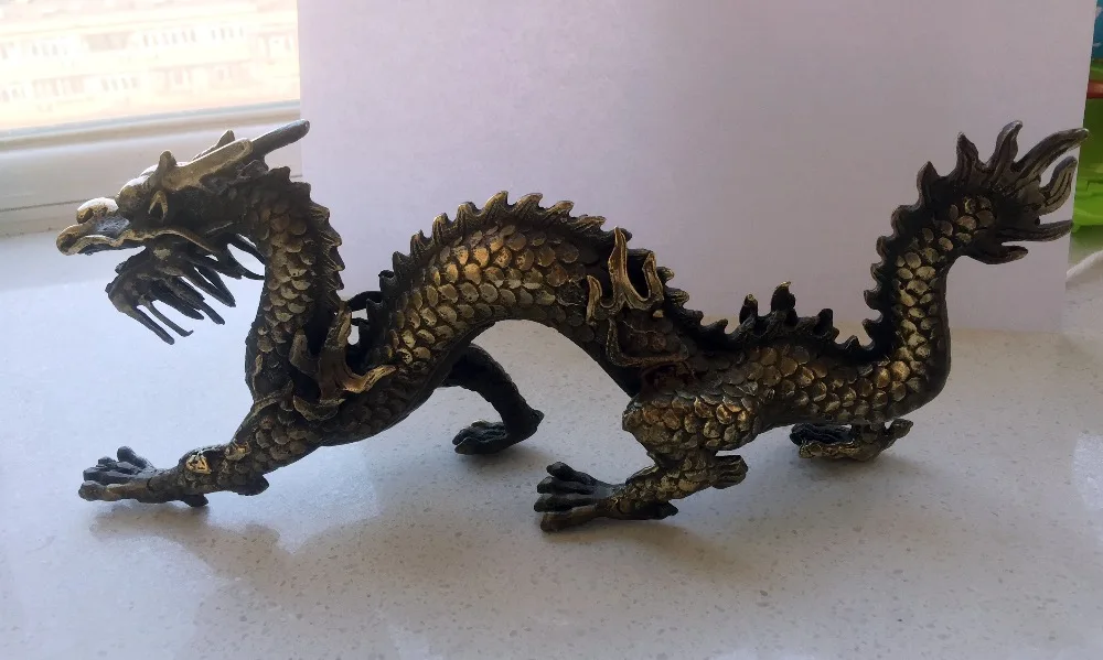 Long 11 inch Metal crafts Decoration Chinese Brass Carved Dragon Statue/Chinese dragon Sculpture Free shipping
Long 11 inch Metal crafts Decoration Chinese Brass Carved Dragon Statue/Chinese dragon Sculpture Free shipping