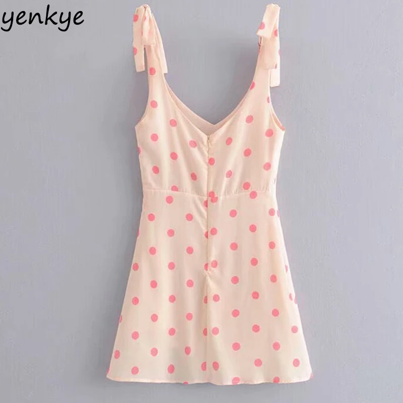 Summer Dress 2019 Women Bow Tie Shoulder Sling Polka Dot Dress Lady Sexy Backless Sleeveless V Neck A-line Mini Chiffon Dress
Summer Dress 2019 Women Bow Tie Shoulder Sling Polka Dot Dress Lady Sexy Backless Sleeveless V Neck A-line Mini Chiffon Dress