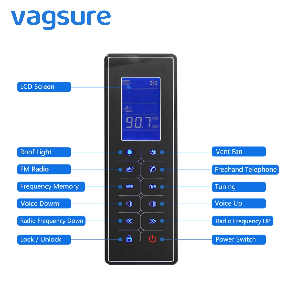 Vagsure 1Pcs Controller Touch Screen LCD Dispaly Shower Control Panel Freehand Tel Speaker FM Radio Vent Fan Lamp Accessories
Vagsure 1Pcs Controller Touch Screen LCD Dispaly Shower Control Panel Freehand Tel Speaker FM Radio Vent Fan Lamp Accessories