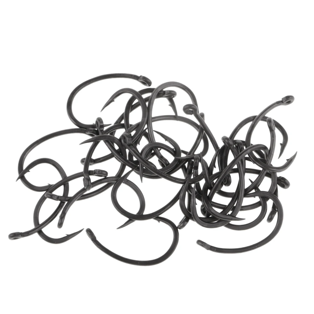 30Pcs High-carbon Steel Fishing Hooks High Strength And Corrosion Resistance Wide Gape Barbed Octopus Circle Fishing Hooks