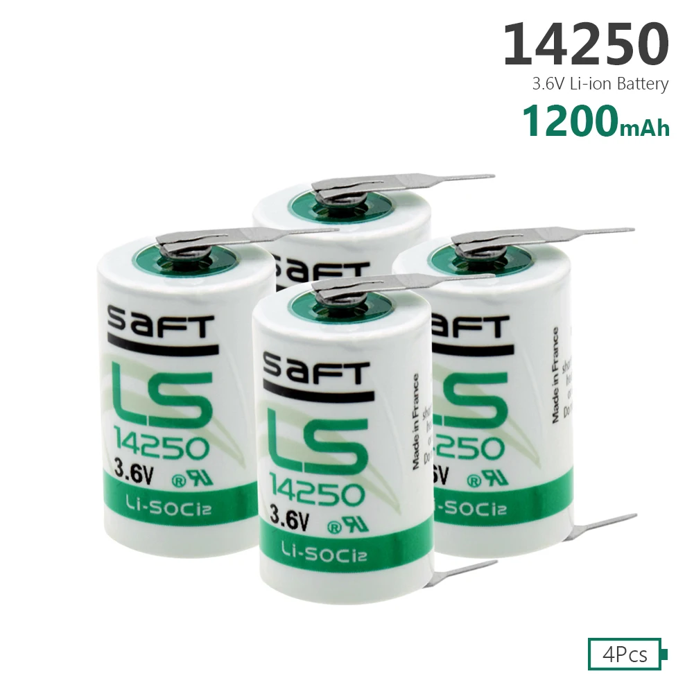 4Pcs New LS 14250 LS14250 1/2 AA 1/2AA 3.6V 1200mAh PLC Lithium Battery R6 ER14250 Batteries For Water Meter With Pins
4Pcs New LS 14250 LS14250 1/2 AA 1/2AA 3.6V 1200mAh PLC Lithium Battery R6 ER14250 Batteries For Water Meter With Pins