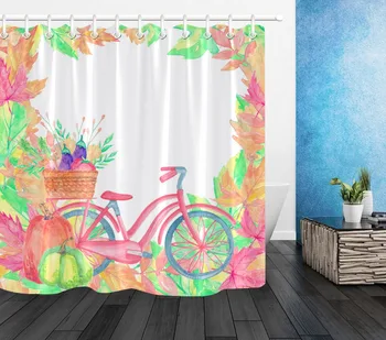 LB Sycamore Leaves Vegetables And Bicycle White Shower Curtain with Mat Set Fall & Autumn Art Bathroom Fabric For Bathtub Decor
LB Sycamore Leaves Vegetables And Bicycle White Shower Curtain with Mat Set Fall & Autumn Art Bathroom Fabric For Bathtub Decor