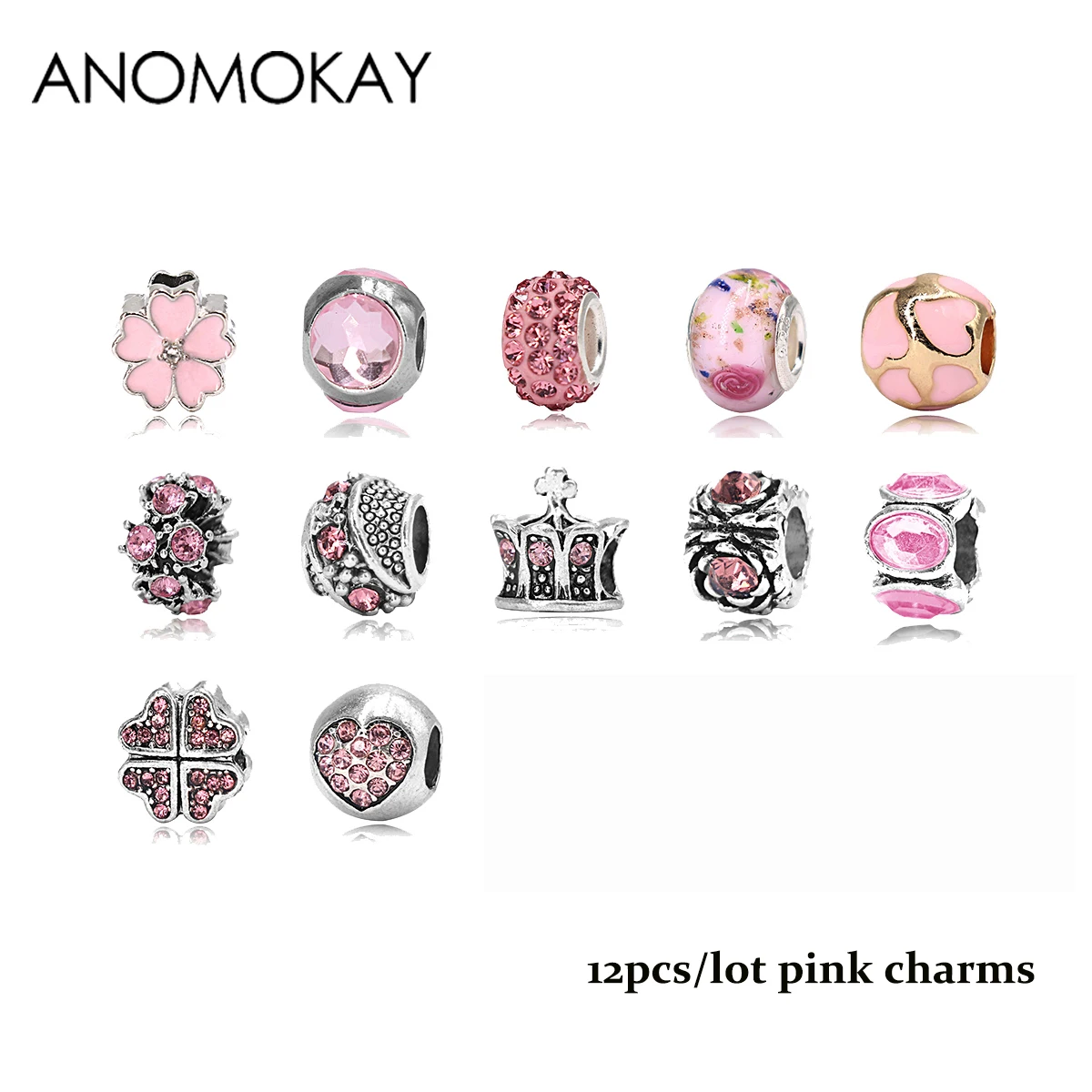 3 Color Mix Style Crown Flower Heart Leaf Crystal Charm fit Pandora Bracelet DIY Jewelry Making Big Hole Bead fit Necklace
3 Color Mix Style Crown Flower Heart Leaf Crystal Charm fit Pandora Bracelet DIY Jewelry Making Big Hole Bead fit Necklace