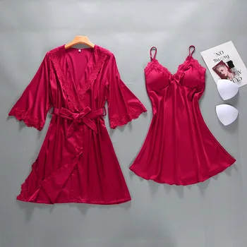 Pink Summer Night Robe Sexy Women 2PC Strap Top Suit Sleepwear Sets Casual Pajamas Home Wear Nightwear Sleep Kimono Bath Gown
Pink Summer Night Robe Sexy Women 2PC Strap Top Suit Sleepwear Sets Casual Pajamas Home Wear Nightwear Sleep Kimono Bath Gown