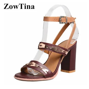 Vintage Wine Red Women Gladiator Sandals Metal Decor Strap Chunky High Heels Summer Shoes Woman Ladies Outside Formal Dress Pump
Vintage Wine Red Women Gladiator Sandals Metal Decor Strap Chunky High Heels Summer Shoes Woman Ladies Outside Formal Dress Pump