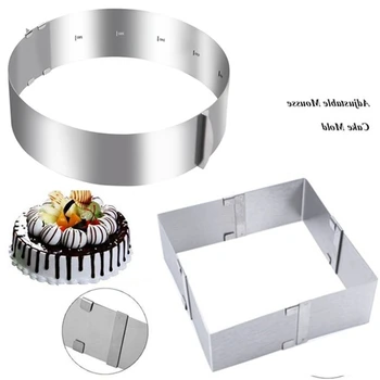 2pcs/set Stainless Steel Adjustable Cake Mousse Ring 3D Round and Square Cake Mold Cake Decorating Baking Tools
2pcs/set Stainless Steel Adjustable Cake Mousse Ring 3D Round and Square Cake Mold Cake Decorating Baking Tools