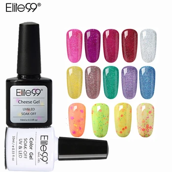 

Elite99 10ml Neon Shimmer Shining Glitter Gel Nail Polish Soak-Off Holographic Cheese Candy UV Gel Long-lasting Varnish Lacquer