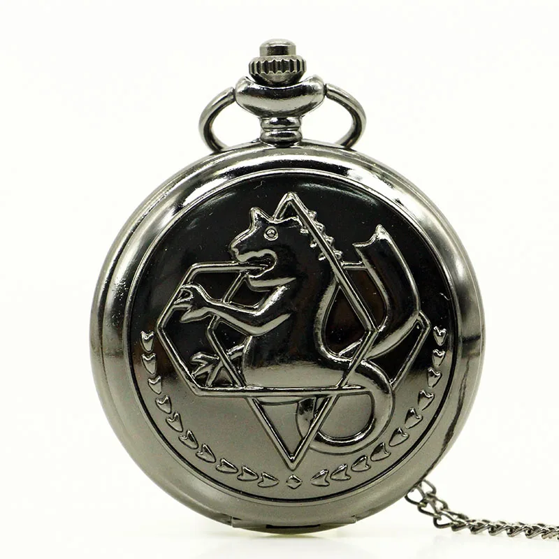 

Fashion Tone Fullmetal Alchemist Pocket Watch Cosplay Edward Elric With Chain Anime Boys Gift