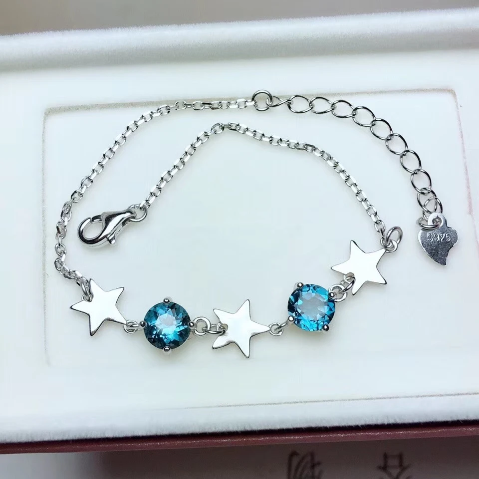 Natural blue topaz gem Bracelet Natural gemstone Bracelet S925 silver bracelet Elegant ovely stars girl party gift fine jewelry
Natural blue topaz gem Bracelet Natural gemstone Bracelet S925 silver bracelet Elegant ovely stars girl party gift fine jewelry