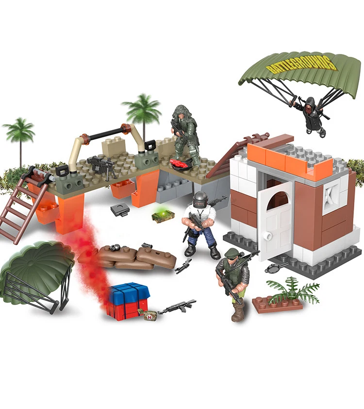 Modern military GAME 4IN1 PUBG battlefield Mega building block army action figures weapon gun Parachute bricks toy for boy gift
Modern military GAME 4IN1 PUBG battlefield Mega building block army action figures weapon gun Parachute bricks toy for boy gift