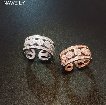 Luxury Brand Ladies Micro Pave Cubic Zircon Rings Super Shiny Open Ring For Women Resizable Wedding Party Engagement Rings
Luxury Brand Ladies Micro Pave Cubic Zircon Rings Super Shiny Open Ring For Women Resizable Wedding Party Engagement Rings