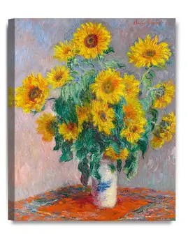 

Monet Sunflowers, Claude Monet Art Reproduction. Giclee Canvas Prints Wall Art for Home Decor, Ready to Hang Drop shipping