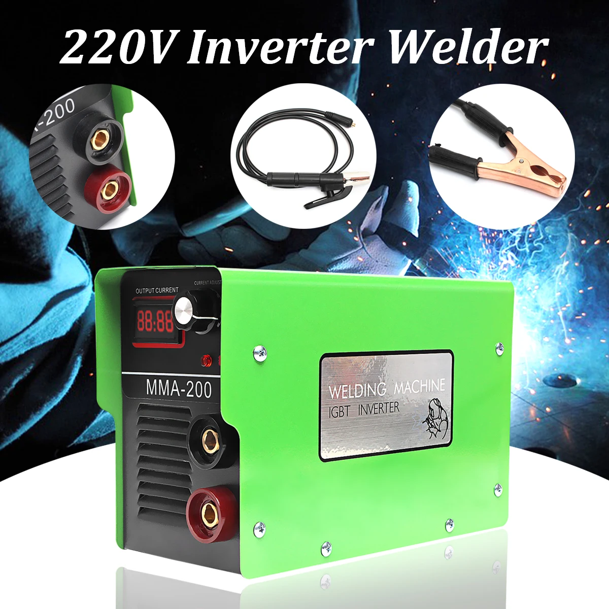 220V 40W MMA-200 Electric Arc Welders Handheld Mini Electric Welding Machine Welding Inverter ARC MMA Working Power Tool
220V 40W MMA-200 Electric Arc Welders Handheld Mini Electric Welding Machine Welding Inverter ARC MMA Working Power Tool