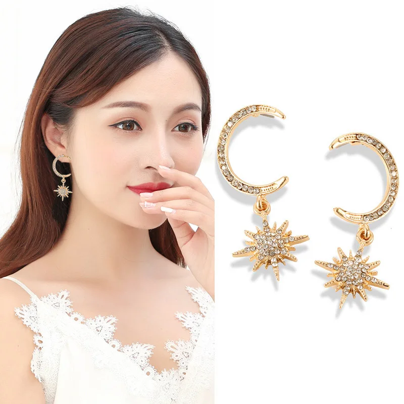 Big Luxury Sun Moon Stars Drop Earrings For Women Rhinestone Punk Boho Gold Vintage Statement Earings Oorbellen Pendientes Gifts
Big Luxury Sun Moon Stars Drop Earrings For Women Rhinestone Punk Boho Gold Vintage Statement Earings Oorbellen Pendientes Gifts