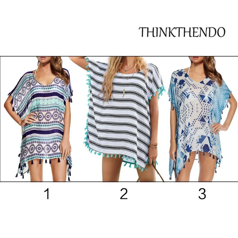 Boho Stripes Triangle Digital Printing Loose Asymmetric Side Split Tassels Trim Pullover Chiffon Semi-Sheer Bikini Cover-Ups
Boho Stripes Triangle Digital Printing Loose Asymmetric Side Split Tassels Trim Pullover Chiffon Semi-Sheer Bikini Cover-Ups