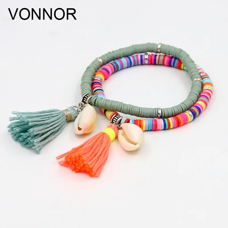 VONNOR Handmade Jewelry Bracelets for Women Fashion Colorful Fimo Beads Bracelet with Shell Tassel Bracelets for Girl
VONNOR Handmade Jewelry Bracelets for Women Fashion Colorful Fimo Beads Bracelet with Shell Tassel Bracelets for Girl