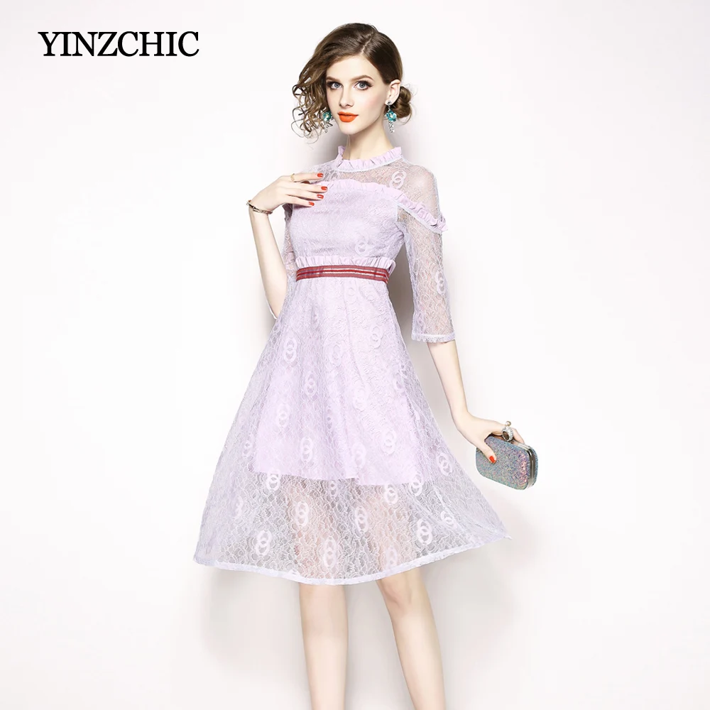 Early Autumn Womans Laces Dress Solid Lavender OL Elegant Mid Dresses Woman Hollow-Out Womans A-Line Party Dress Casual
Early Autumn Womans Laces Dress Solid Lavender OL Elegant Mid Dresses Woman Hollow-Out Womans A-Line Party Dress Casual