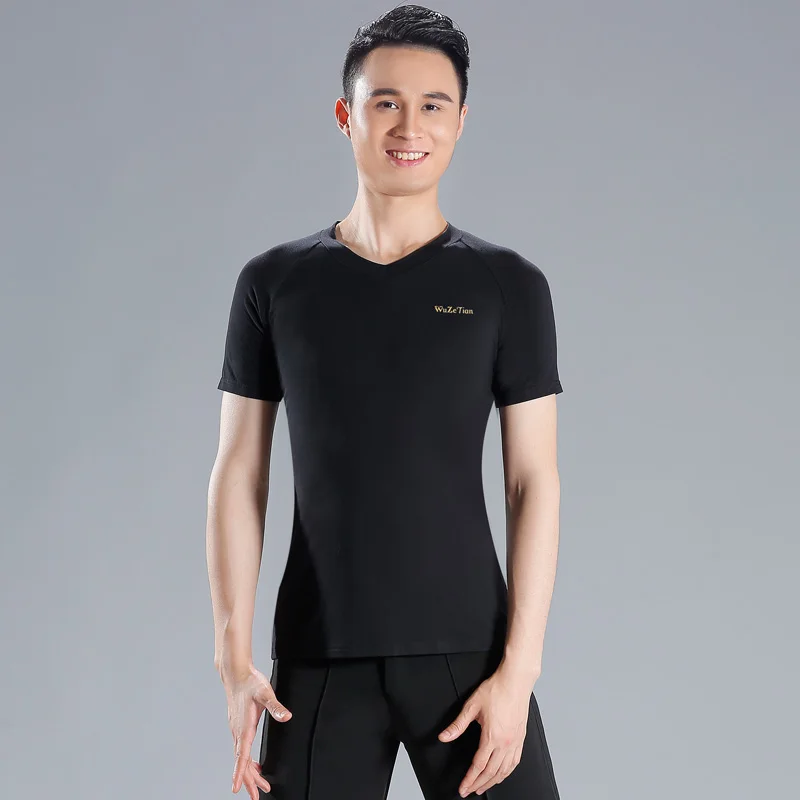New Men Latin Dance Shirt Modern Dance V-Neck Practice Clothes Ballroom Dance National Standard Short-Sleeve Costume DQL750
New Men Latin Dance Shirt Modern Dance V-Neck Practice Clothes Ballroom Dance National Standard Short-Sleeve Costume DQL750