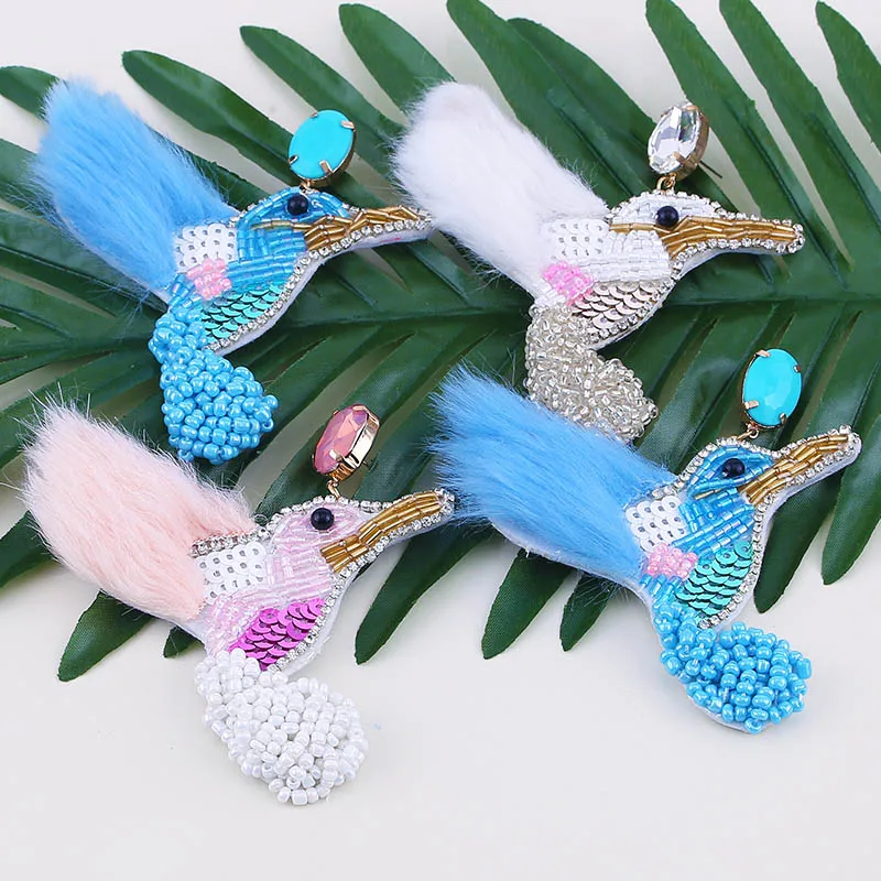 Sehuoran New 2019 Beads Bird Blue Parrot Tassel Earrings For Women Drop Earrings Large Fringed Dangle Earrings Wedding Jewelry
Sehuoran New 2019 Beads Bird Blue Parrot Tassel Earrings For Women Drop Earrings Large Fringed Dangle Earrings Wedding Jewelry