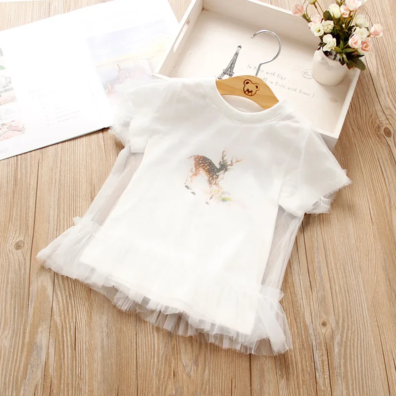 2019 Summer Children Girls Short Sleeve Cartoon Deer Mesh Tutu Dress Princess Hoodies Casual Dresses vestidos infantis
2019 Summer Children Girls Short Sleeve Cartoon Deer Mesh Tutu Dress Princess Hoodies Casual Dresses vestidos infantis