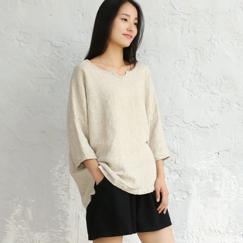 OriGoods Vintage Linen Blouse Women Plus size Solid Beige Linen Shirt Blouse Retro Original Loose Linen Blouse Tops Blusas C031
OriGoods Vintage Linen Blouse Women Plus size Solid Beige Linen Shirt Blouse Retro Original Loose Linen Blouse Tops Blusas C031