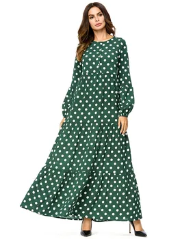 Casual Full Dots Abayas Long Dress Green Arab Caftan Turkey Middle East Muslim Women Dress Fashion 7288
Casual Full Dots Abayas Long Dress Green Arab Caftan Turkey Middle East Muslim Women Dress Fashion 7288