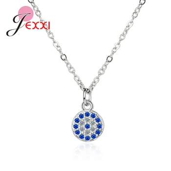 Fashion Blue Round Shape Necklaces For Women Female Pretty Engagement Gifts Design Real 925 Pure Sterling Silver Items
Fashion Blue Round Shape Necklaces For Women Female Pretty Engagement Gifts Design Real 925 Pure Sterling Silver Items