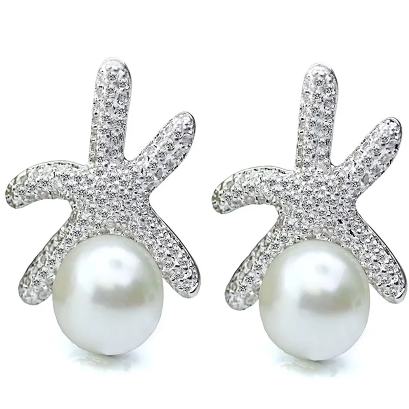 Starfish Earring Cubic Zircon with Pearl Earring Natural Pearl Jewelry Fashion Female Jewelry
Starfish Earring Cubic Zircon with Pearl Earring Natural Pearl Jewelry Fashion Female Jewelry