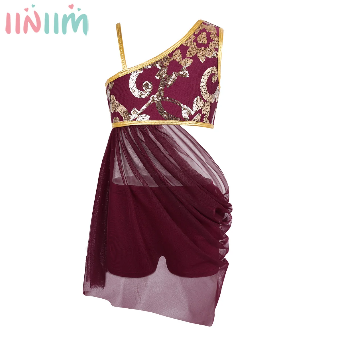 Girls Ballerina One-shoulder Lyrical Dancewear Floral Sequins Top Side Waist Open Drap Skirt with Bottoms Children's Clothing
Girls Ballerina One-shoulder Lyrical Dancewear Floral Sequins Top Side Waist Open Drap Skirt with Bottoms Children's Clothing