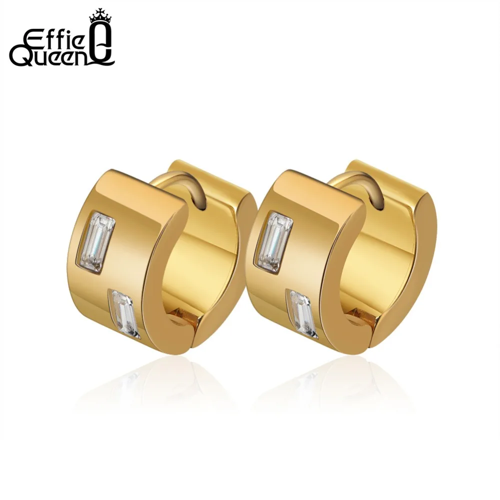 Effie Queen 12mm Circle Stainless Steel Small Earrings For Female Hoop Rectangle Zircon Gold-color Earring Jewelry DGTE113
Effie Queen 12mm Circle Stainless Steel Small Earrings For Female Hoop Rectangle Zircon Gold-color Earring Jewelry DGTE113