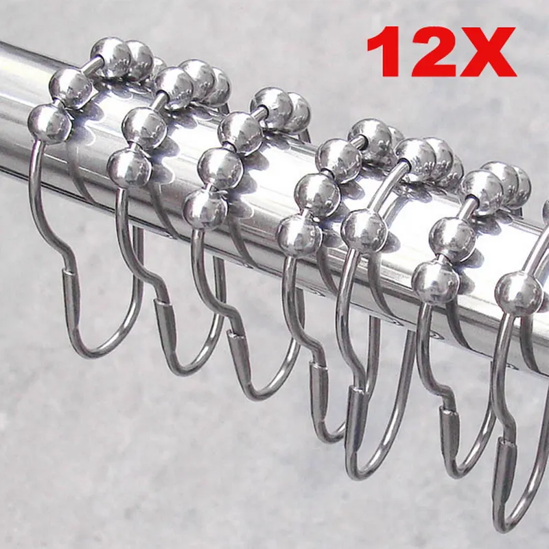 12 pcs/pack Bath Curtain Rollerball Shower Curtain Rings Hooks 5 Roller Polished Satin Nickel Ball Curtain Accessories
12 pcs/pack Bath Curtain Rollerball Shower Curtain Rings Hooks 5 Roller Polished Satin Nickel Ball Curtain Accessories