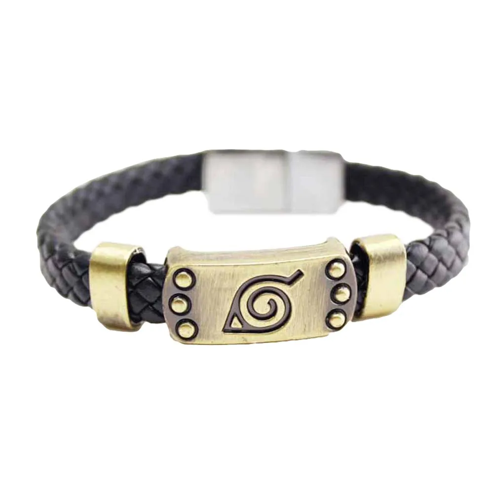 Naruto Braid Leather Bracelets & Bangles Hot Anime Akatsuki Itachi Konoha Logo Alloy Bracelet Wristband Cosplay Jewelry
Naruto Braid Leather Bracelets & Bangles Hot Anime Akatsuki Itachi Konoha Logo Alloy Bracelet Wristband Cosplay Jewelry