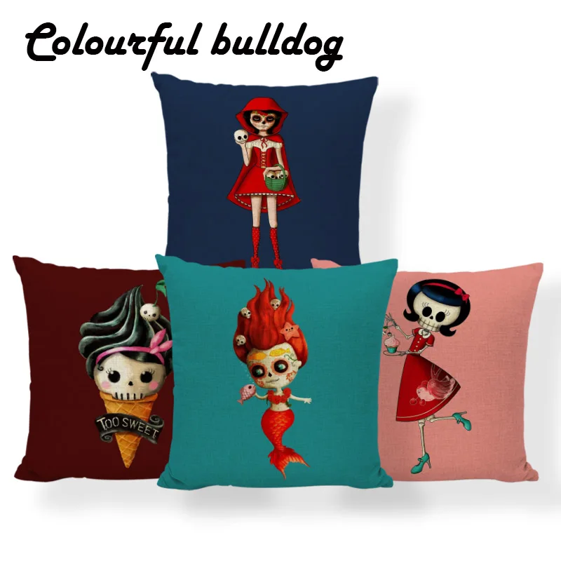 Trick Treat Horror Ghost Cushion Cover Sugar Skull Halloween Pillows Anime Chair Home Decor Throw Pillow Covers 17.7Inch Linen
Trick Treat Horror Ghost Cushion Cover Sugar Skull Halloween Pillows Anime Chair Home Decor Throw Pillow Covers 17.7Inch Linen