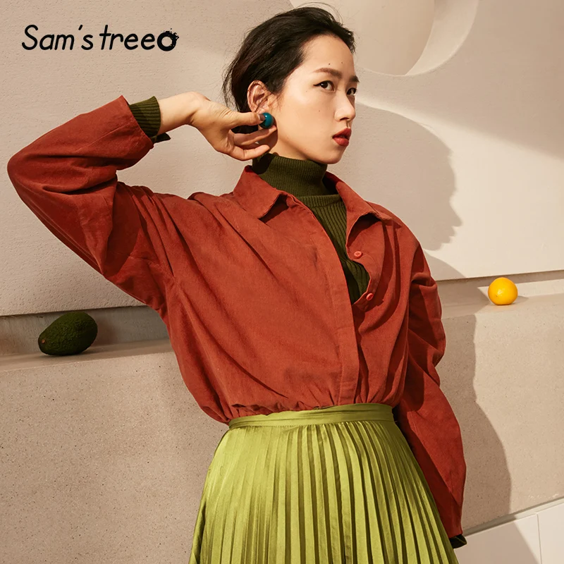 Samstree Winter Women Blouse Sheer Cotton Long Sleeve Female Tops Turn-down Solid Color Simple Young Lady Blouse
Samstree Winter Women Blouse Sheer Cotton Long Sleeve Female Tops Turn-down Solid Color Simple Young Lady Blouse