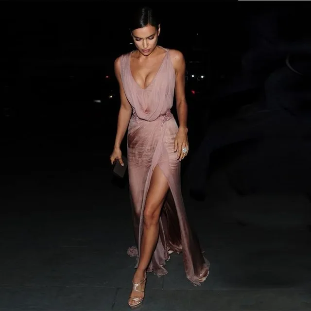 Irina Shayk Dresses Sexy Red Carpet Dresses Formal Chiffon Deep V-Neck Long Party Gowns Side Split Custom Made Vestido
Irina Shayk Dresses Sexy Red Carpet Dresses Formal Chiffon Deep V-Neck Long Party Gowns Side Split Custom Made Vestido