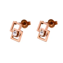 Stainless steel rose gold double with crystal stone earrings earrings female simple shape jewelry female models boom
Stainless steel rose gold double with crystal stone earrings earrings female simple shape jewelry female models boom