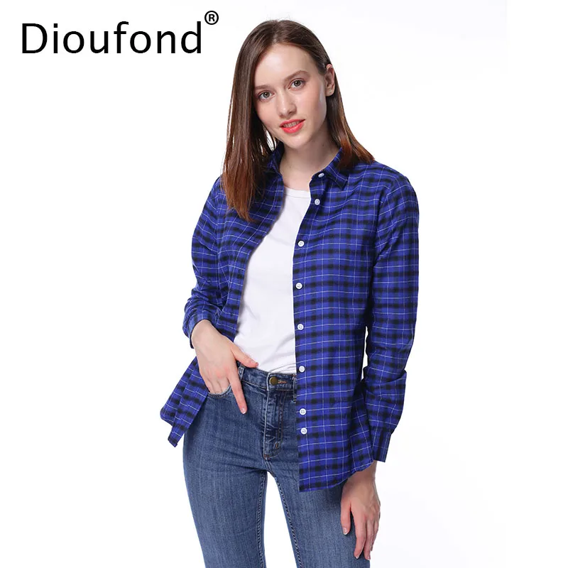Dioufond Autumn Plaid Shirt Women Regular Long Sleeve Checkered Shirt Casual Cotton Female Slim Outerwear Tops Blusas S-5XL
Dioufond Autumn Plaid Shirt Women Regular Long Sleeve Checkered Shirt Casual Cotton Female Slim Outerwear Tops Blusas S-5XL