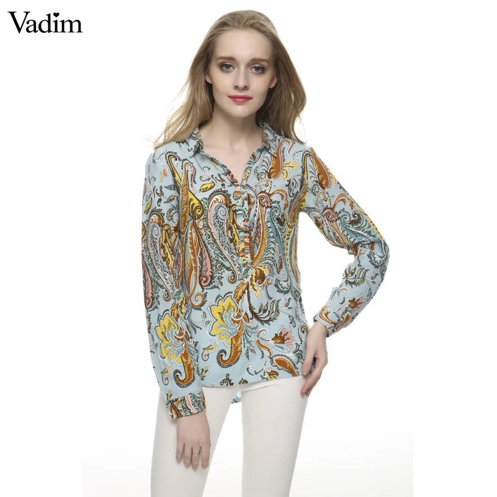 Women Paisley print blouses vintage turn down collar long sleeve office work shirts casual loose tops LT458
Women Paisley print blouses vintage turn down collar long sleeve office work shirts casual loose tops LT458