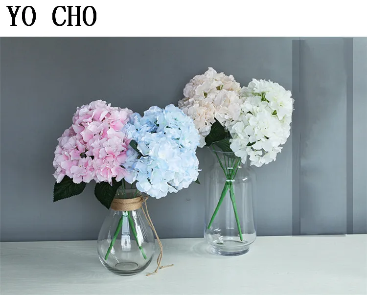 real touch high quality Artificial Flower Hydrangea 5 Heads Peony Bridal Bouquet Silk Flower For wedding Valentine's Day Party home DIY Decoration (4)