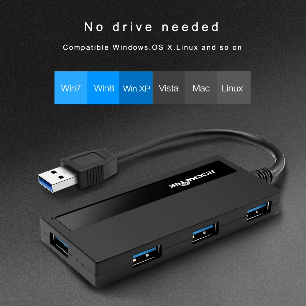 Rocketek Мульти usb 3 0 концентратор 4 порта адаптер сплиттер интерфейс питания Для iMac