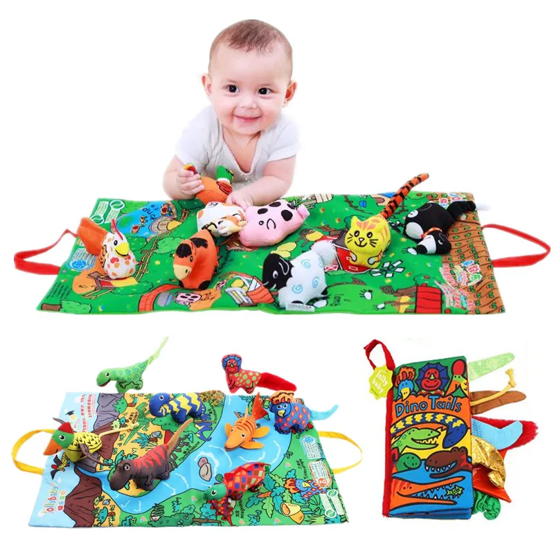 Soft 3D Animal Cloth Book Cognize Development Crib Toy For Baby Kid Infant Gift