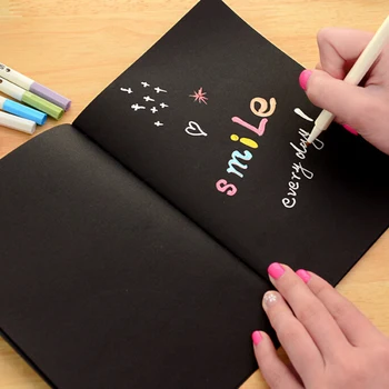 28 pages Diary Notebook Black Paper Notepad Sketch Graffiti Notebook for Drawing Painting Office School Stationery 13x14.5cm
28 pages Diary Notebook Black Paper Notepad Sketch Graffiti Notebook for Drawing Painting Office School Stationery 13x14.5cm