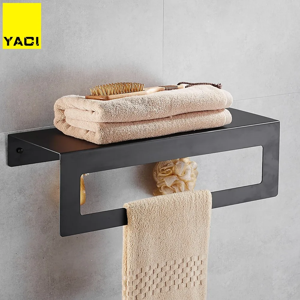 YACI Aluminum Black Towel Rack Bathroom Towel Shelf Bar Rack Rail Holder Black Bathroom Accessories Towel Holder 
YACI Aluminum Black Towel Rack Bathroom Towel Shelf Bar Rack Rail Holder Black Bathroom Accessories Towel Holder