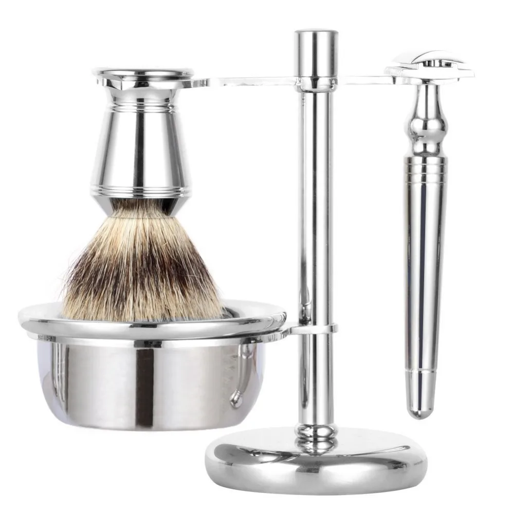 Grandslam Safety Razor Shaving Gift Kit Double Edge Long Handle Shaver Badger Hair Shaving Brush Shaver Stand Holder Alloy Sets
Grandslam Safety Razor Shaving Gift Kit Double Edge Long Handle Shaver Badger Hair Shaving Brush Shaver Stand Holder Alloy Sets